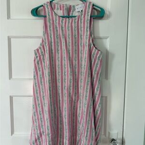 MARBLE Pink and Green Floral Striped Top